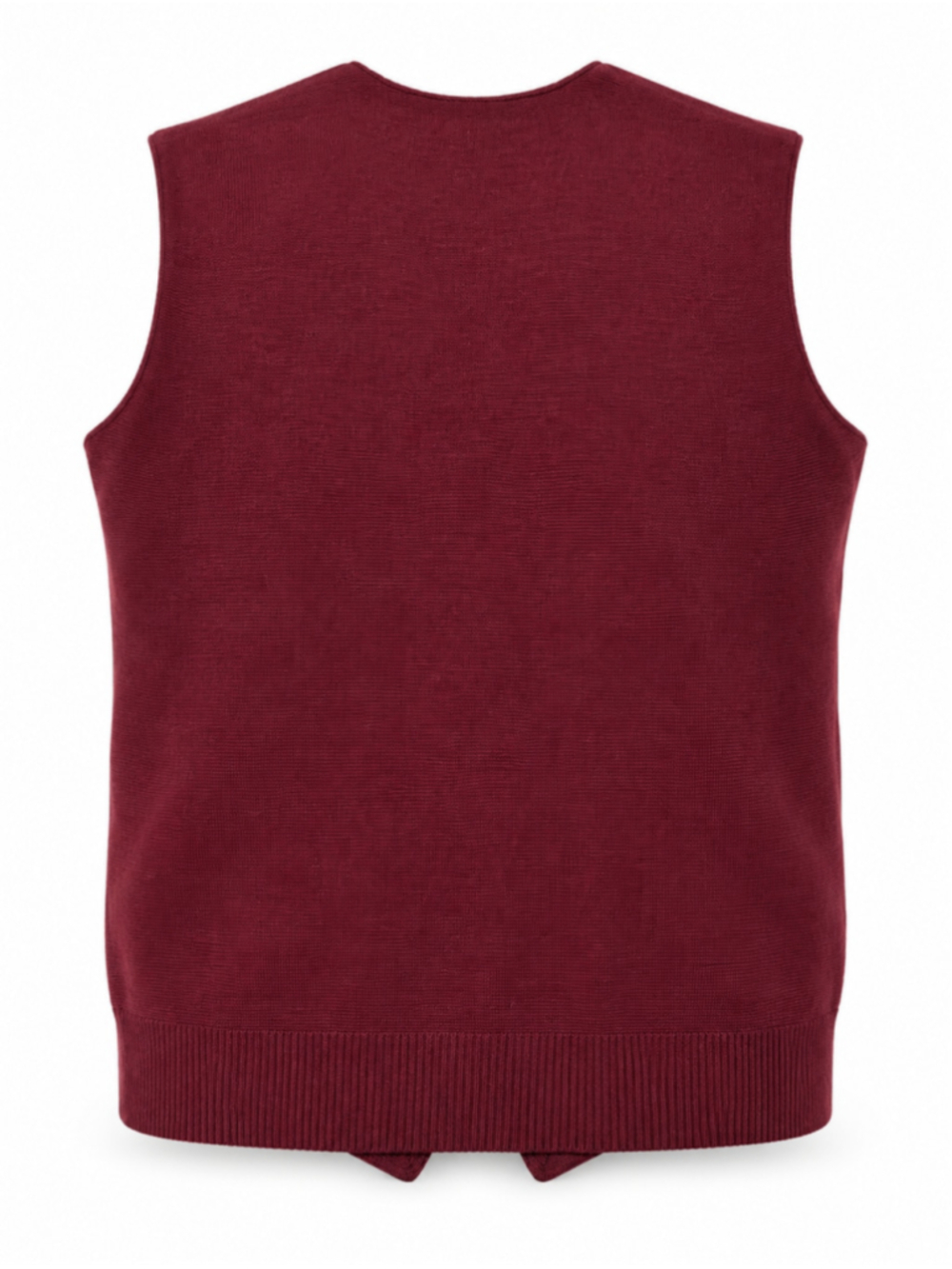 Il Granchio Wool Blend Sweater Vest 54 Burgundy Button Front Knit Waistcoat - Picture 2 of 12